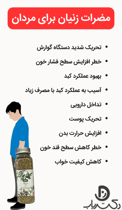 مضرات زنیان برای مردان