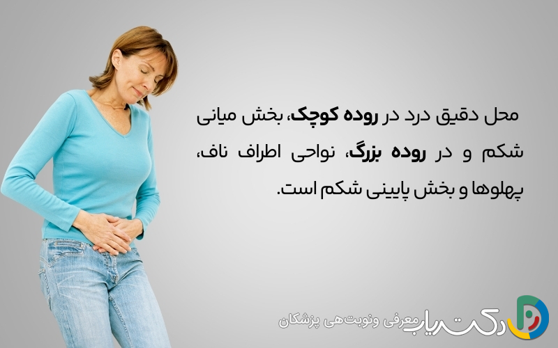 محل دقیق درد روده