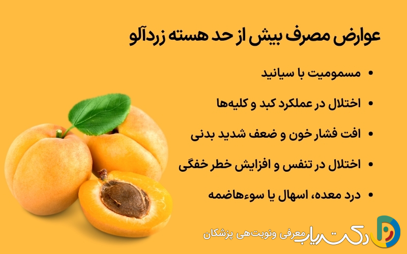 خطرات و عوارض احتمالی مصرف بیش از حد هسته زردآلو