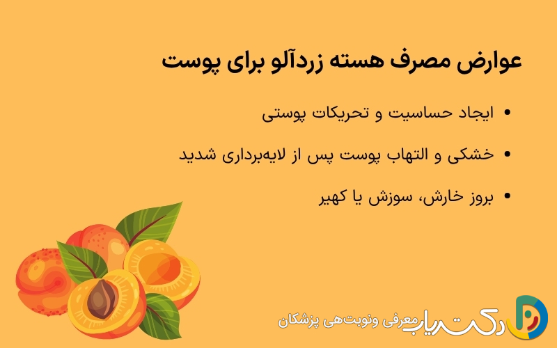 عوارض احتمالی مصرف موضعی و خوراکی هسته زردآلو برای پوست