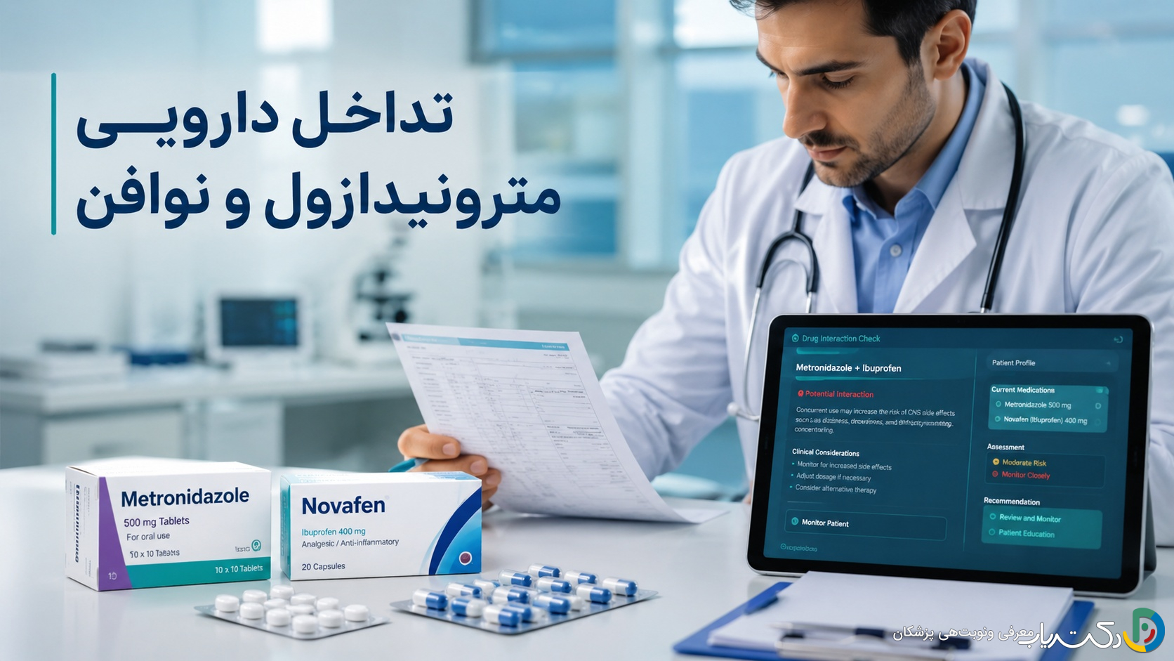 تداخل دارویی مترونیدازول و نوافن: راهنمای جامع و نکات ایمنی مصرف همزمان